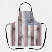 Rustic Red White Blue Wood USA Fahne Amerika Schürze (Vorderseite)