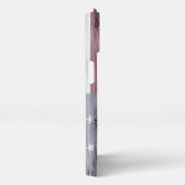 Rustic Red White Blue Wood USA Flag Monogram iPhone Hülle (Rechte Seite)