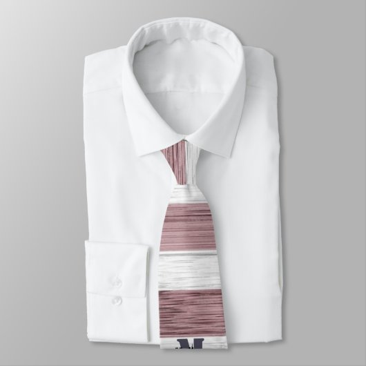 Rustic Red White Blue Wood USA Flag Monogram Krawatte (Gebunden)