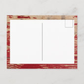 Rustic Red Wood Custom Foto Weihnachten Postkarte (Rückseite)