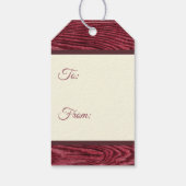 Rustic Red Wood Reindeer Frohe Weihnachten Geschenkanhänger (Rückseite)