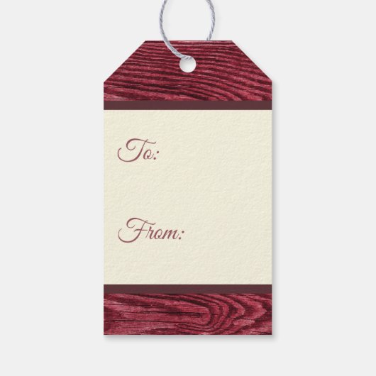 Rustic Red Wood Reindeer Frohe Weihnachten Geschenkanhänger (Rückseite)