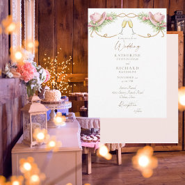 Rustic Redneck Pink Cowboy Hat Wedding Einladung