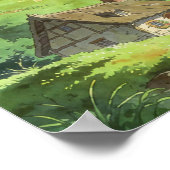 Rustic Refuge Cottage Beneath the Summer Clouds Poster (Ecke)