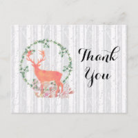 Rustic Reindeer Boho Watercolor Vielen Dank