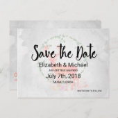 Rustic Reindeer Boho Watercolor Wedding STD Ankündigungspostkarte (Vorne/Hinten)