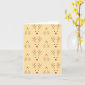 Rustic Reindeer Pattern Christmas Card Karte (Gelbe Blume)