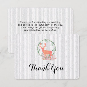 Rustic Rentier Botanical Wedding Vielen Dank Einladung