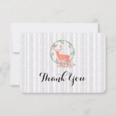 Rustic Rentier Botanical Wedding Vielen Dank Einladung (Vorderseite)