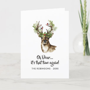 Rustic Rentier Christmas Family Foto Feiertagskarte