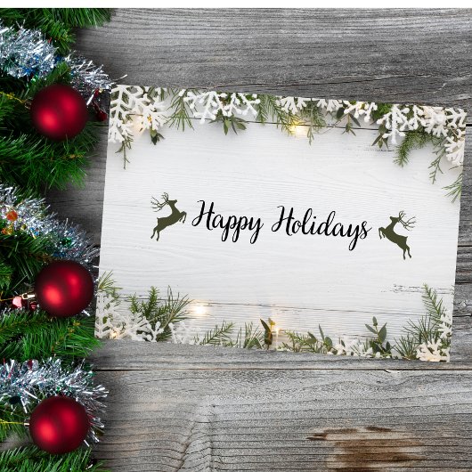 Rustic Rentier Weihnachtskarte Feiertagskarte