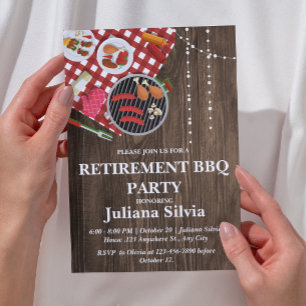 Rustic Retirement BBQ-Party Einladung
