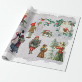 Rustic Retro Vintage Weihnachten Winterurlaub Geschenkpapier (Ungerollt)