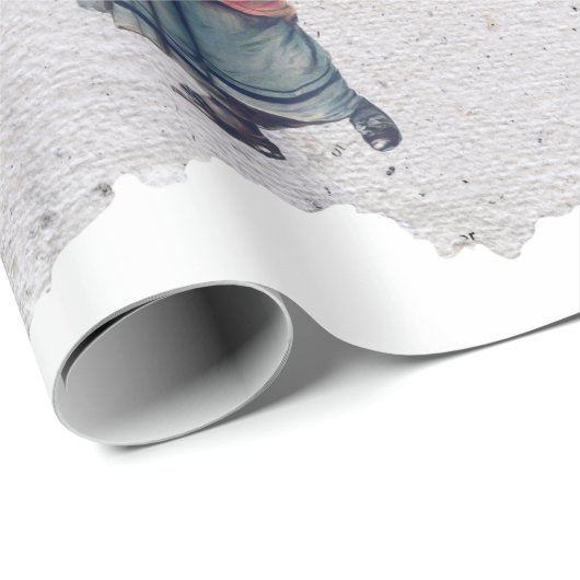 Rustic Retro Vintage Weihnachten Winterurlaub Geschenkpapier (Rolleneckpunkt)