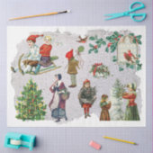 Rustic Retro Vintage Weihnachten Winterurlaub Seidenpapier (Basteln)