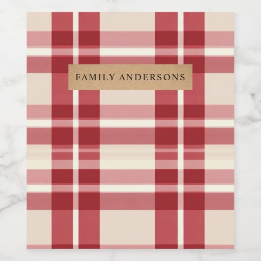 Rustic Reverie | Embracing the Farmhouse Red Plaid Weinetikett (Einzelnes Label)