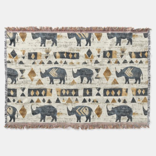 Rustic Rhino Tribal Pattern (1) Decke (Vorderseite)