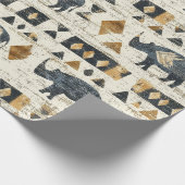 Rustic Rhino Tribal Pattern (1) Geschenkpapier (Ecke)