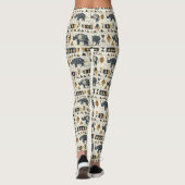 Rustic Rhino Tribal Pattern (1) Leggings (Rückseite)