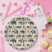 Rustic Rhino Tribal Pattern (1) Pappteller (Party)