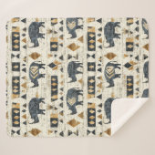 Rustic Rhino Tribal Pattern (1) Sherpadecke (Vorderseite (Horizontal))