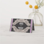 Rustic Ribbon & Lace - Lavendel Platzkarte (Rückseite)