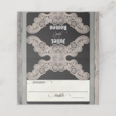 Rustic Ribbon & Lace - Salbei Platzkarte (Außenseite Aufgefaltet)