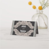 Rustic Ribbon & Lace - Salbei Platzkarte (Rückseite)