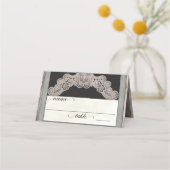 Rustic Ribbon & Lace - Salbei Platzkarte (Vorderseite)