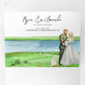 Rustic River Alexandria Bay Wedding Dreifach Gefaltete Einladung (Innen Erste Seite)