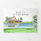 Rustic River Alexandria Bay Wedding Dreifach Gefaltete Einladung (Cover)