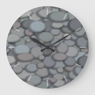 Rustic River Rock Clock Große Wanduhr
