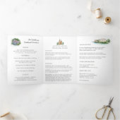 Rustic River Wedding Program Dreifach-gefaltete Programmkarte (Innenseite)