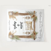 Rustic Romance Customizable Wedding Arch Backdrop Wandteppich (Vorderseite (Horizontal))