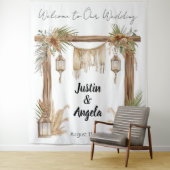 Rustic Romance Customizable Wedding Arch Backdrop Wandteppich (Beispiel)