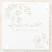 Rustic Romance Wedding Glass Coasters Glasuntersetzer (Rückseite)