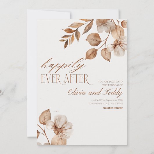 Rustic Romance Wedding Invitations v2 Einladung (Vorderseite)