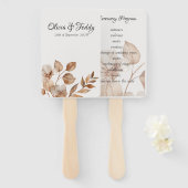 Rustic Romance Wedding Program Hand Fan Fächer (Vorne und Hinten)