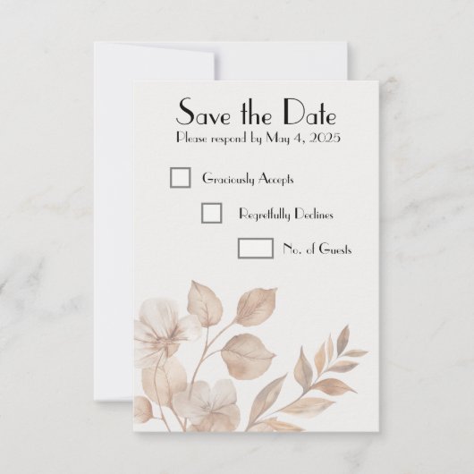 Rustic Romance Wedding Save the Date Cards (Vorderseite)