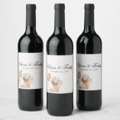 Rustic Romance Wedding Wine Labels Weinetikett (Flaschen)
