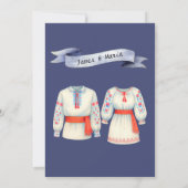 Rustic Romanian Wedding Traditional Folk Costumes Einladung (Rückseite)