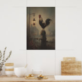 Rustic Rooster Art Printable Gothic Lantern Poster (Küche)