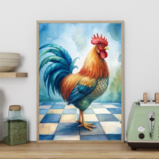 Rustic Rooster Country Farmhouse Kitchen  Poster