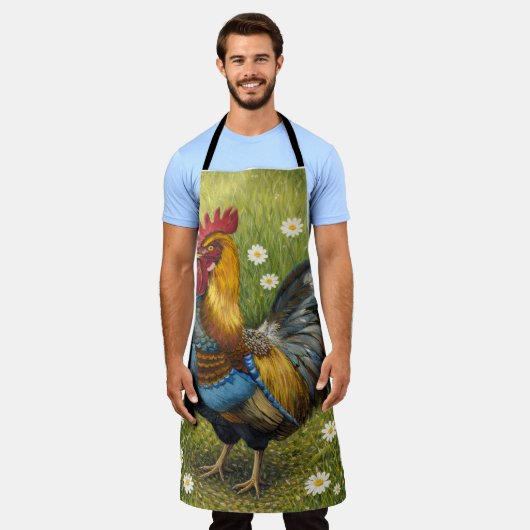 Rustic Rooster Farmhouse Kitchen Apron Schürze (Getragen)