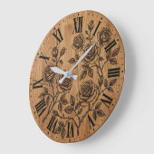 Rustic Rose Garden Wall Clock  Große Wanduhr (Winkel)