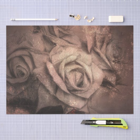 Rustic roses stylish seidenpapier (Handwerk)
