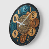 Rustic Round Wooden  Große Wanduhr (Winkel)