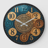 Rustic Round Wooden  Große Wanduhr (Vorderseite)