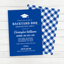 Rustic Royal Blue Backyard GRILLEN Graduation Part