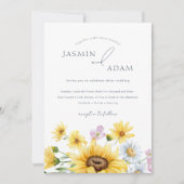 Rustic Royal Blue Opulence Sonnenblumen Hochzeit Einladung (Vorderseite)